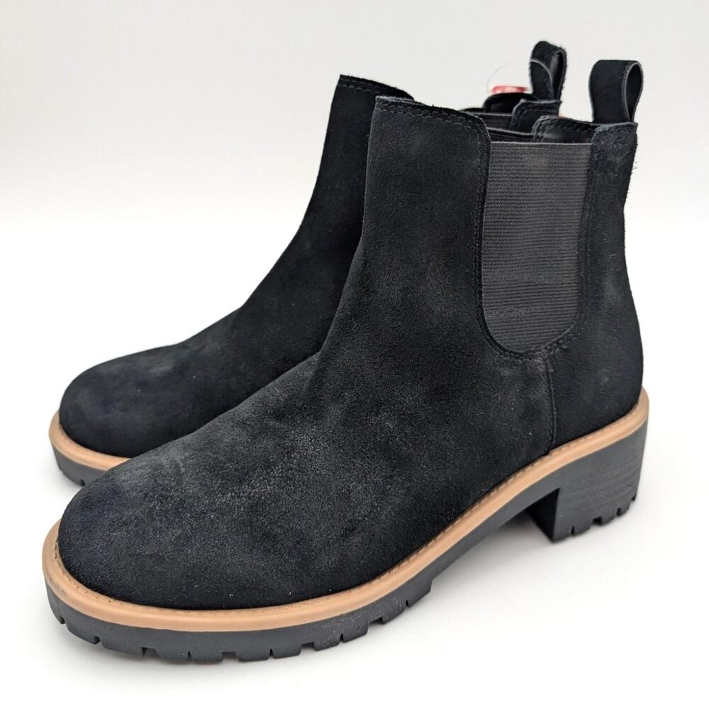 Blondo Mayes Waterproof Chelsea Boots Women's Black Suede Size US8M EU39
